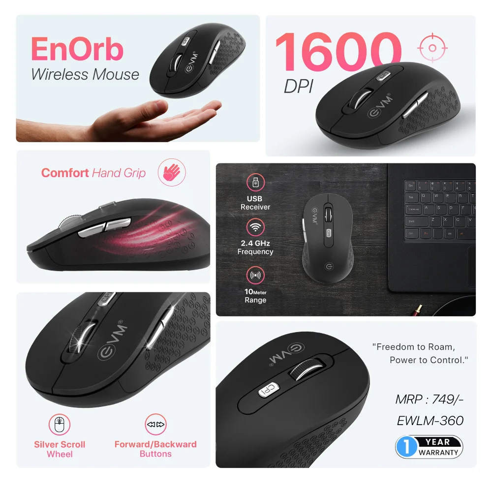 EVM Wireless Mouse EnOrb EWLM 360 view 4